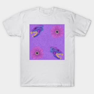 Diaphonized Hyena Skull Floral Purple T-Shirt